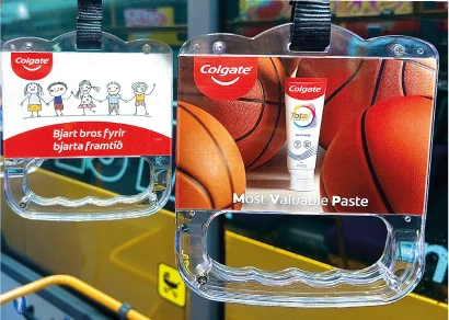 Colgate — Vörumerkið nálægt farþegum.